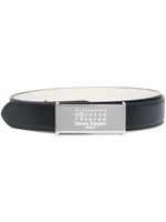 Maison Margiela Numeric logo-plaque leather belt - Noir - thumbnail