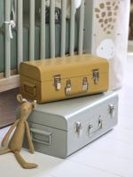 Set van 2 metalen koffers groen/geel