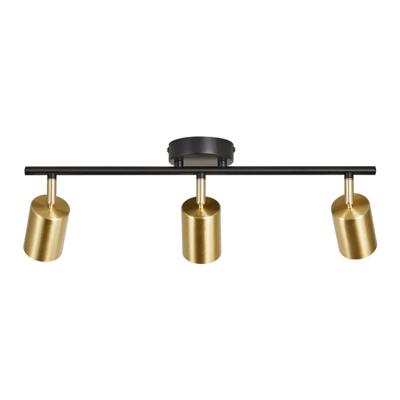 Plafondbar zwart & messing met 3 GU10 fittingen Nordlux Explore 48 cm