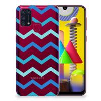 Samsung Galaxy M31 | TPU bumper | Zigzag Blauw
