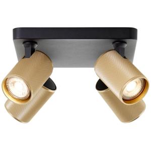 Brilliant Vierkante opbouwspotMarty zwart met goud - G99204/86