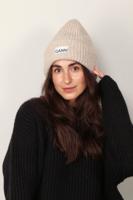 Ganni beanie Beige Wol, Elastaan A4429