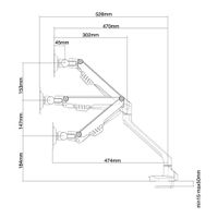 NewStar Bureausteun voor 10"-32" scherm verstelbaar 47 cm zwart - thumbnail