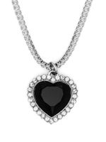 VETEMENTS collier serti de cristaux à pendentif cœur - Argent
