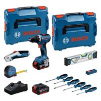 Bosch Professional GSR 18V-65 Accu schroefboormachine + handgereedschapsset 19-delig 18V 5.0Ah in L-Boxx - 0615A5007K