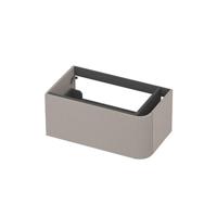 INK - Rechts Afgeronde Onderkast Gelakt 1 Lade Softclose met Gefreesd Front Tbv Grepen - 800x450x350 Mm - Mat Kasjmier Grijs