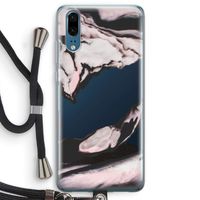 Roze stroom: Huawei P20 Transparant Hoesje met koord