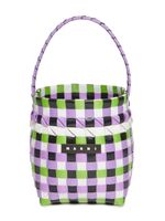 Marni Kids sac cabas tressé à patch logo - Violet