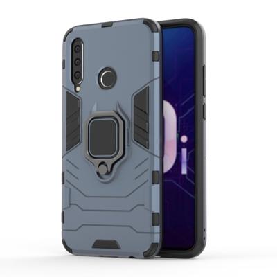 PC + TPU schokbestendige beschermhoes met magnetische ring houder voor Huawei Honor 10i (marineblauw)