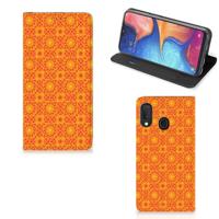 Samsung Galaxy A20e | Hoesje met Magneet | Batik Oranje