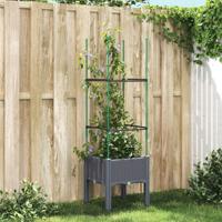 VidaXL Plantenbak met latwerk 40x40x142,5 cm polypropeen blauwgrijs VidaXL Plantenbak met latwerk 40x40x142,5 cm polypropeen blauwgrijs