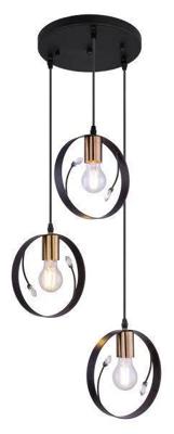 Hanglamp koper 3 lichten Globo Lighting &apos;Vigo&apos; E27 fitting 390mm