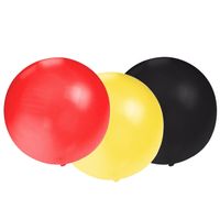 Bellatio Decorations 15x groot formaat ballonnen rood/zwart/geel met diameter 60 cm - thumbnail