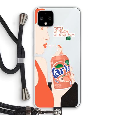 Peach please!: Pixel 4 XL Transparant Hoesje met koord