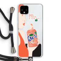 Peach please!: Pixel 4 XL Transparant Hoesje met koord