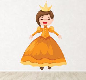 Kindersticker Princes in Gouden Jurk