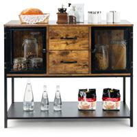 Industrieel Multifunctioneel Dressoir met 2 Roosterkasten en 2 Laden 100 x 35 x 85cm