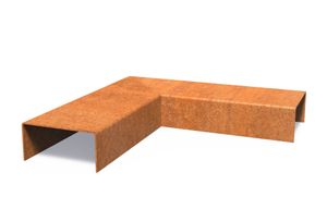 Cortenstaal overzetprofiel (10,4cm.) binnen/buitenhoek 30x30x5cm.