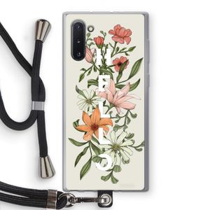Hello bloemen: Samsung Galaxy Note 10 Transparant Hoesje met koord