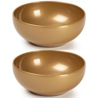 Set van 8x kommetjes/schaaltjes - Dessert/ontbijt - Kunststof - D16 cm - Goud-kleurig