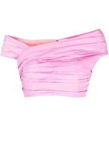 DSQUARED2 haut crop plissé à épaules dénudées - Rose