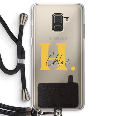 Amber Script: Samsung Galaxy A8 (2018) Transparant Hoesje met koord