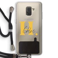 Amber Script: Samsung Galaxy A8 (2018) Transparant Hoesje met koord