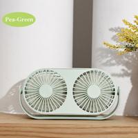 Kleine Bean Desktop Desktop Double Leaf USB mini ventilator (groen)