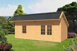 Lariks/Douglas Kapschuur Bergen XL type 4 677x452 cm- Kapschuurdak- Onbehandeld lariks Douglas hout- Tuindeco