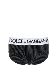 Dolce & Gabbana slip à taille à logo - Noir