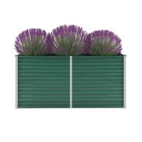 VidaXL Plantenbak verhoogd 160x40x77 cm gegalvaniseerd staal groen