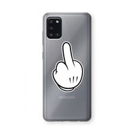 Middle finger black: Samsung Galaxy A31 Transparant Hoesje