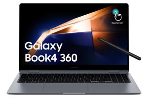 Samsung Galaxy Book4 360 Laptop 39,6 cm (15.6") Touchscreen Full HD Intel Core 7 150U 16 GB LPDDR5x-SDRAM 512 GB SSD Wi-Fi 6E (802.11ax) Windows 11 Home Grijs