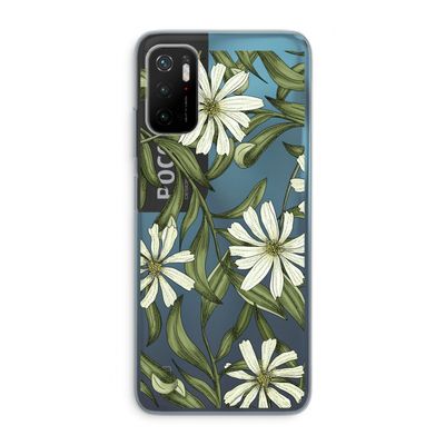 Wit bloemenpatroon: Xiaomi Poco M3 Pro 5G Transparant Hoesje