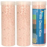 3x busjes grof decoratie zand/kiezels zalm roze 500 gram - thumbnail