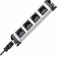 Powerversal 4 voudig koppelbaar stopcontact GST18® zilver zwart max 3600W kinderveilig