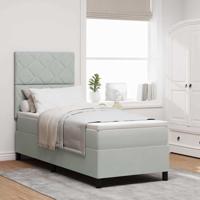 Boxspring bed met matras Lichtgrijs 80 x 200 cm Fluweel