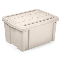 Multi Storage Opslagbox met deksel - beige - 16 liter - 40 x 30 x 21 cm - kunststof Multi Storage Opslagbox met deksel - beige - 16 liter - 40 x 30 x 21 cm - kunststof
