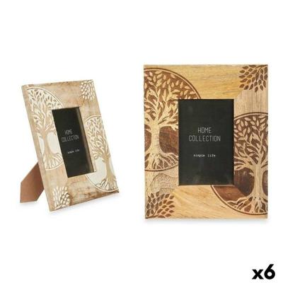 Fotolijsten Gift Decor Wit Bruin Mangohout Levensboom (6 Stuks)
