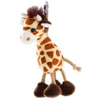 Pluche mini knuffel giraffe sleutelhanger 13 cm   -