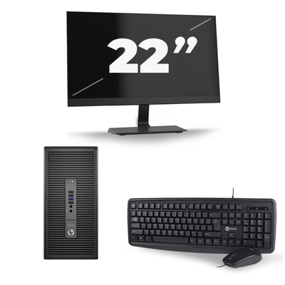 HP ProDesk 600 G2 Micro Tower - Intel Core i3-6e Generatie - 8GB RAM - 256GB SSD - Windows 11 + 1x 22 inch Monitor