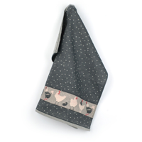 Bunzlau Castle - Theedoek 65x65cm Kip zwart (GOTS)