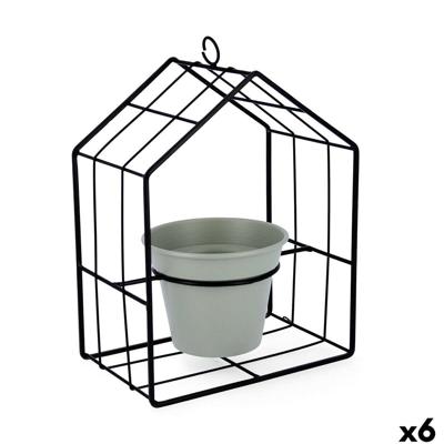 Bloempot met standaard Vinthera Moa Groen Metaal 20 x 13 x 27 cm (6 Stuks)