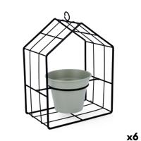 Bloempot met standaard Vinthera Moa Groen Metaal 20 x 13 x 27 cm (6 Stuks)