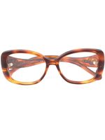 Gucci Eyewear lunettes de vue à monture carrée oversize - Marron