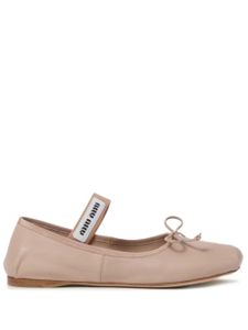 Miu Miu ballerines en cuir - Rose