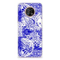 Silicone Back Case Nokia G50 Angel Skull Blauw