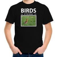 Grutto vogel foto t-shirt zwart voor kinderen - birds of the world cadeau shirt vogel liefhebber XL (158-164)  -