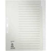 Leitz 1220 Register DIN A4, Bovenbreedte blanco Manila papier Grijs 20 tabbladen 12200085