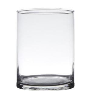 Cilinder vaas - glas - transparant - D12 x H15 cm - Bloemen - Boeketten - Siertakken